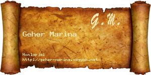 Geher Marina névjegykártya